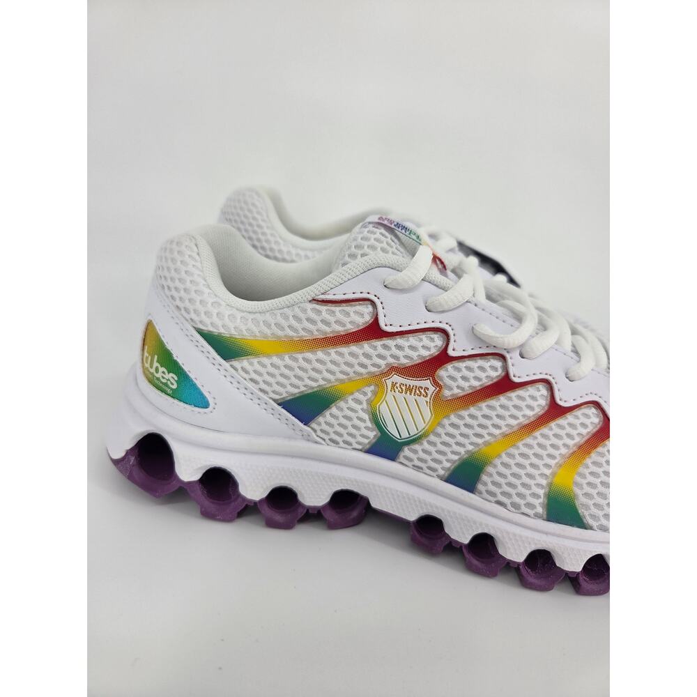 NEW K-Swiss Tubes Comfort 200 Training Shoe Women's 9.5 White Rainbow - Picture 4 of 11